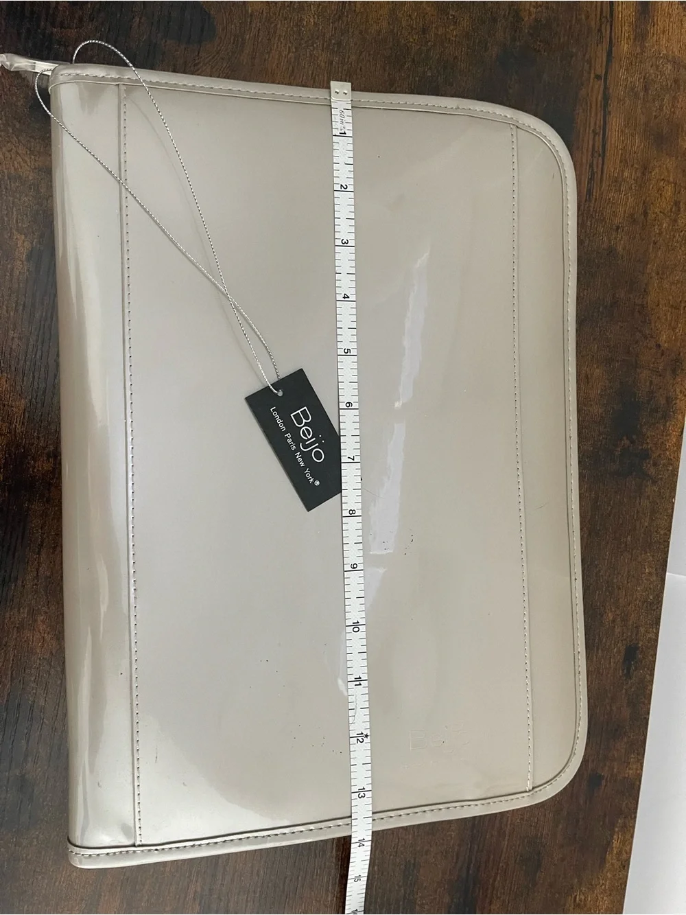Beijo Glossy Patent Tablet Folio Case in Taupe